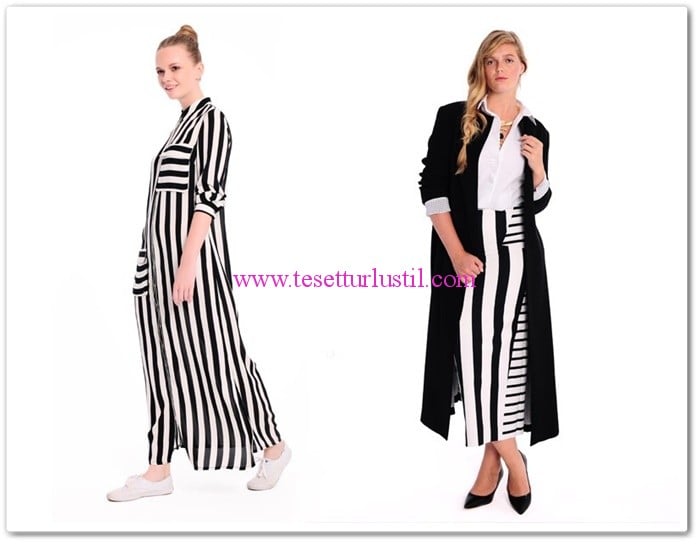 Merve-Dağlı-for-Ladies-2015-Yaz-siyah-çizgili-kapalı-kıyafetler