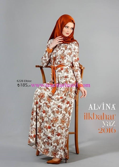 Alvina 2016 ilkbahar-yaz tesettür elbise modelleri